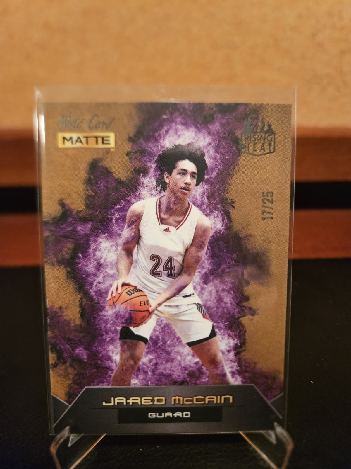 2022 Wild Card MATTE Rising Heat Jared McCain #RHN-8 Black-Purple Flames /25 RC
