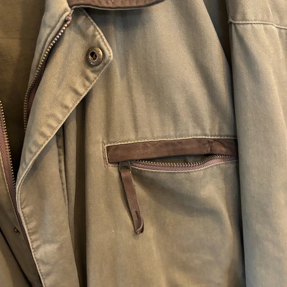 Chaqueta de Colección Cabelas Chore Para Hombres XL Alto Cuello de Cuero Utilitario Abrigo de Granero Foto 4 de 4