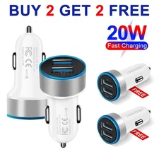 2 USB Port Fast Car Charger Fit iPhone Samsung Cigarette Lighter Socket Adapter