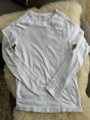 Athleta Foothill Oxygen Seamless Long Sleeve Top White Size Medium