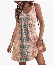 HOTOUCH Women's Casual Sundress with Pockets Summer Beach Dress Size XXL