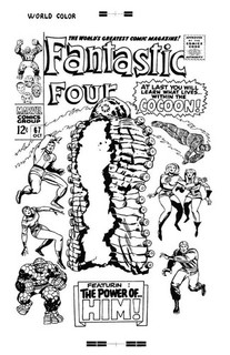 Jack Kirby Fantastici Quattro #67 Rara Grande Produzione Art Cover