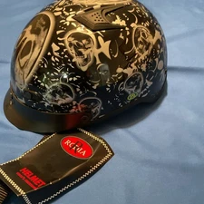RODIA  RHD-200V SKULL HALF HELMET- DOT APPROVED XXL 63-64, 7-7/8-8