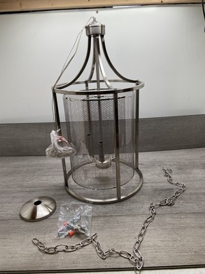 Eglo 202806A Verona 14 in. W x 27 in. H 3-Light Brushed Nickel Pendant Light