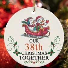 Our 38th Anniversary Christmas Together Ornament 38 Year Snowman Couple In Love