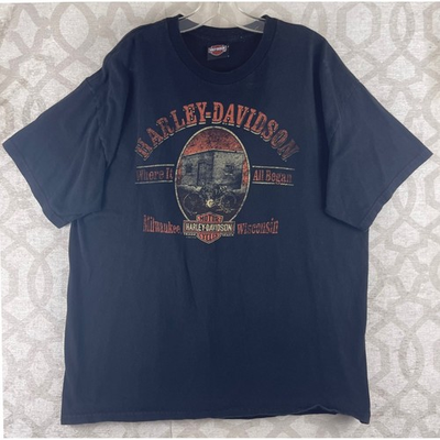 #ad Harley Davidson T Shirt Mens XL Black Where It All Began Cancun Graphic Cotton $22.50