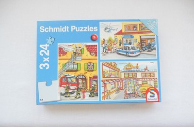 Schmidt Puzzles 3 x 24, Rettungsfahrzeuge, bespielt