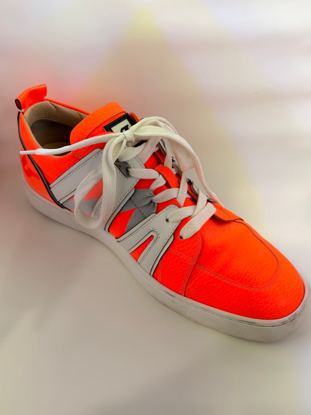 Christian Louboutin Men's Orange/White Sneaker Size 45 (US 11.5/12)