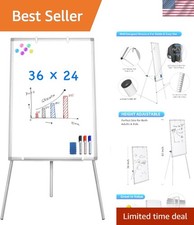 Magnetic Portable Whiteboard Easel - 36x24 Adjustable Height