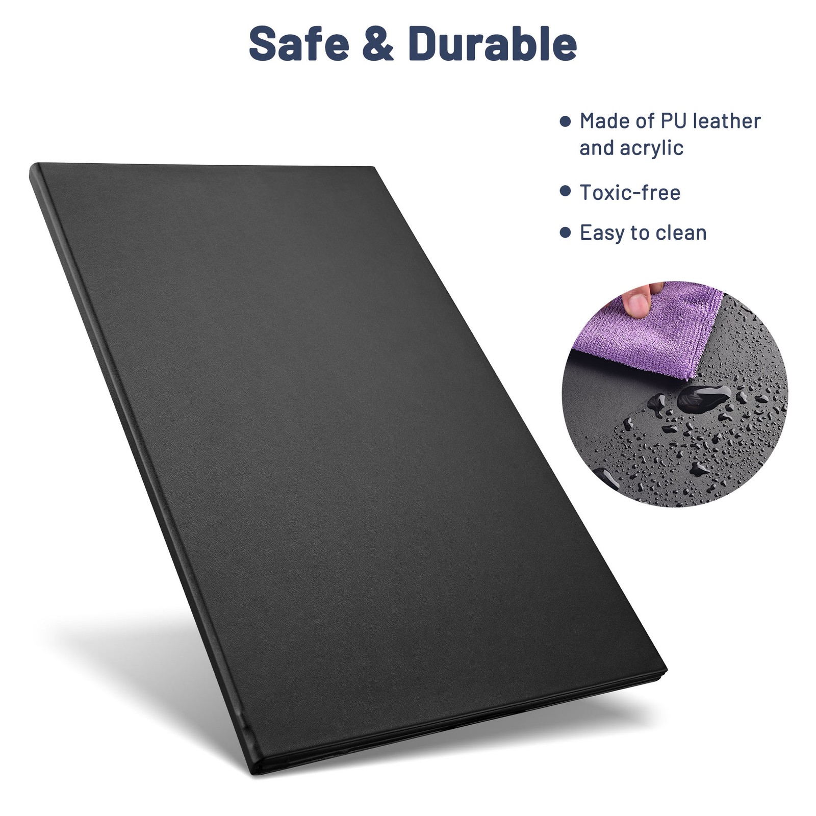 WeChef 4 Pack LED Backlit Menu Cover Leatherette Wine List Check Bill Holder