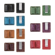 Pen Holder with Clip Double Hole Leather Pen Clip Holder for Notebook Journal