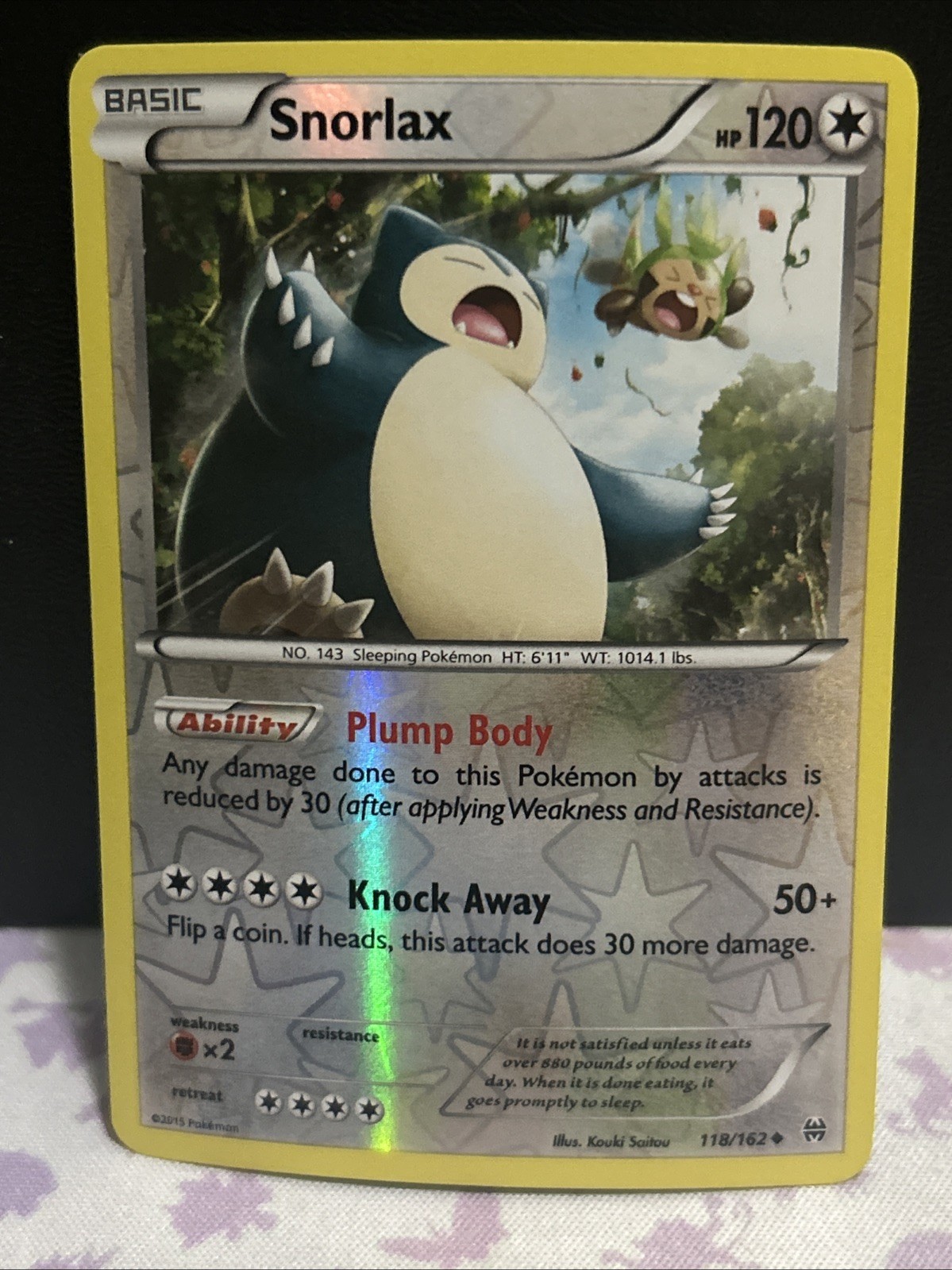 Snorlax 118/162 Breakthrough Reverse Holo Pokemon LP