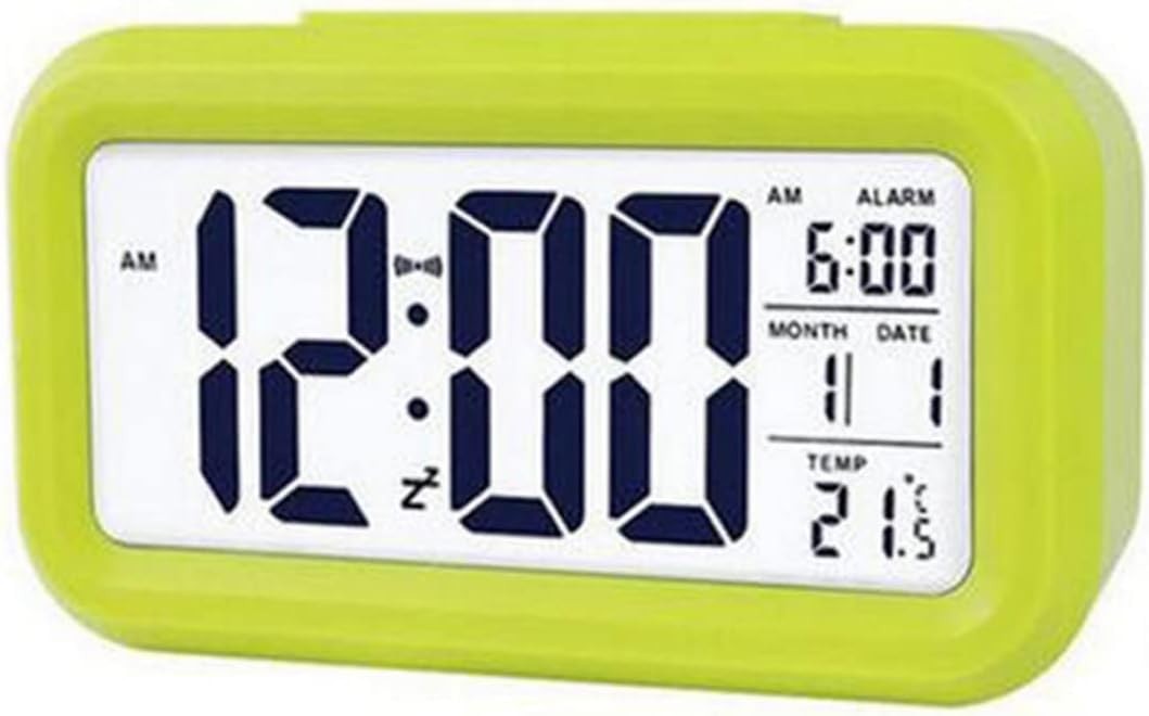 Snooze LED Digital Alarm Clock with Backlight Calendar Mute Desktop Electronic