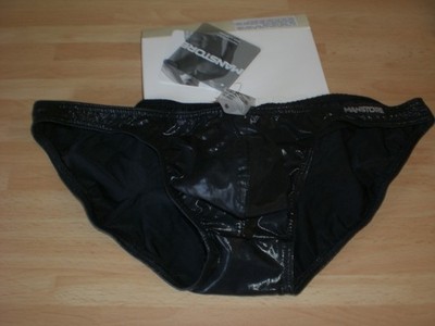 Manstore M2180 Herren Low Rise brief M schwarz wetlook neu