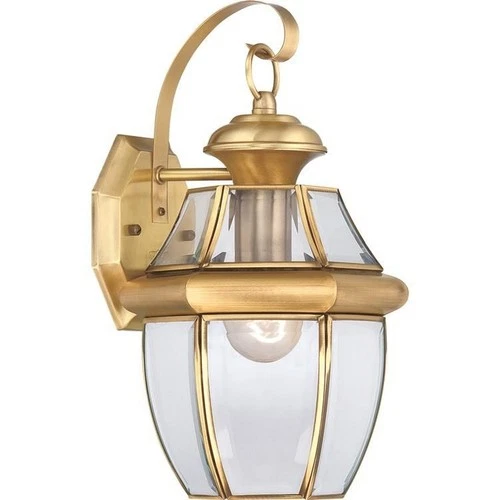 Newbury - 1 Light Medium Wall Lantern - 14 Inches high-Polished Brass Finish - Picture 8 of 12