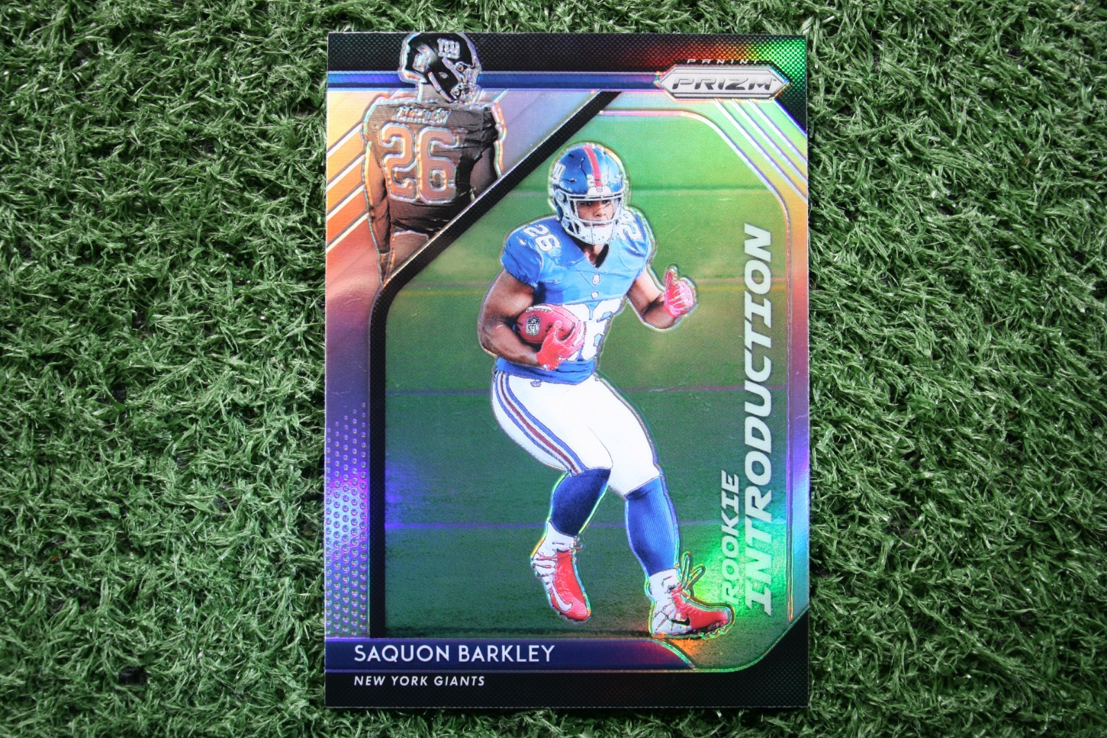 Saquon Barkley 2018 Panini Prizm Rookie Introduction #RI-2 Silver Holo