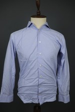 Eton Blue 100 Cotton Slim Fit Long Sleeve Button-Up Dress Shirt Size 40 / 15.75