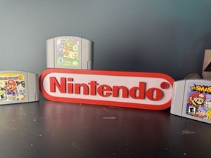 Large 12.8" Nintendo Logo: Wall Art - Collectable Sign Decor