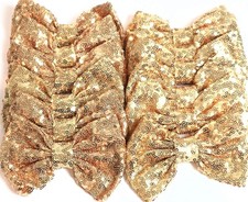 12 PCS 5 Inch Gold Large Glitter Sequin Hair Accessories Bows For DIY Crafts