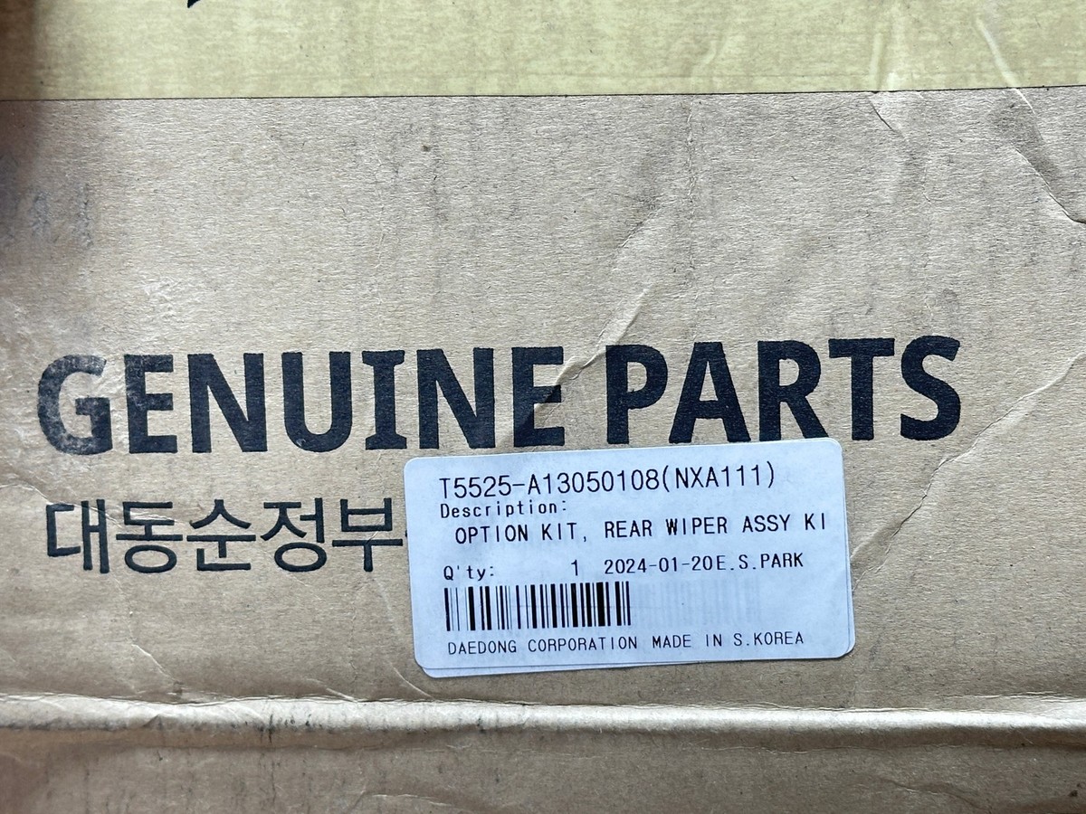 Genuine OEM Kioti Tractor NXA111 Rear Wiper Assembly Kit TG15
