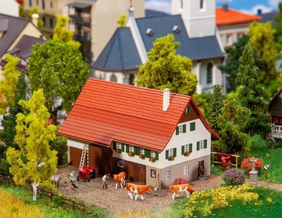 Faller N Scale Building/Structure Kit Large Farmhouse/House/Home w/ Barn/Stable