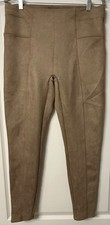 Spanx Camel Faux Suede Leggings XL Pull On Stretch NWOT