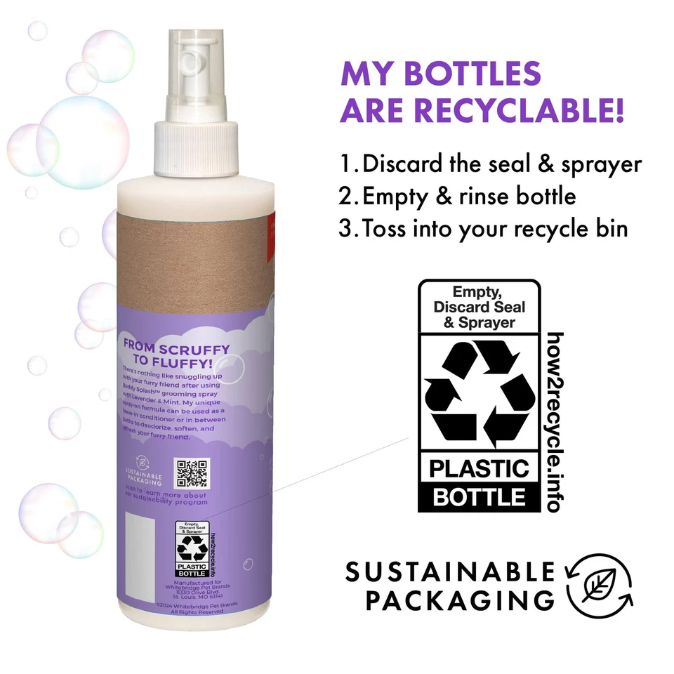 Salpicaduras y acondicionador Buddy Splash aseo de perros lavanda como nuevo 16 oz Foto 4 de 4