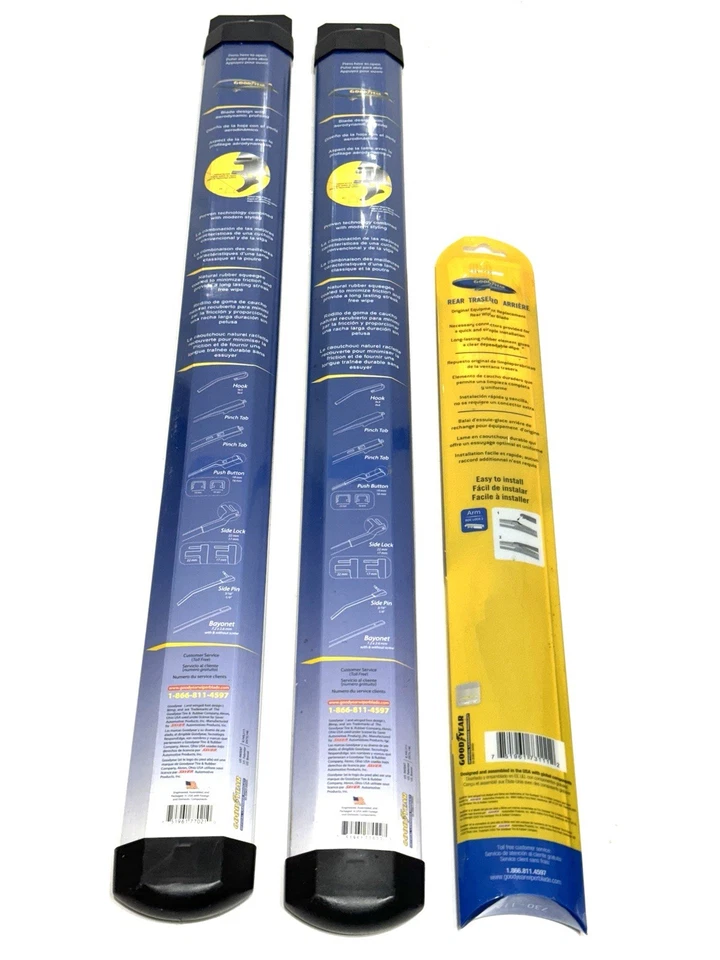 Juego GoodYear 3 escobillas limpiaparabrisas 22”/21” híbrido y 11” para Jeep Grand Cherokee 14-19 Foto 2 de 4