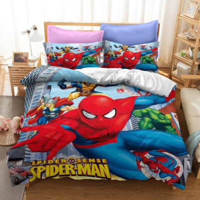 Spiderman 3pcs Bed Sheets Duvet Cover Bedding Set Pillowcase