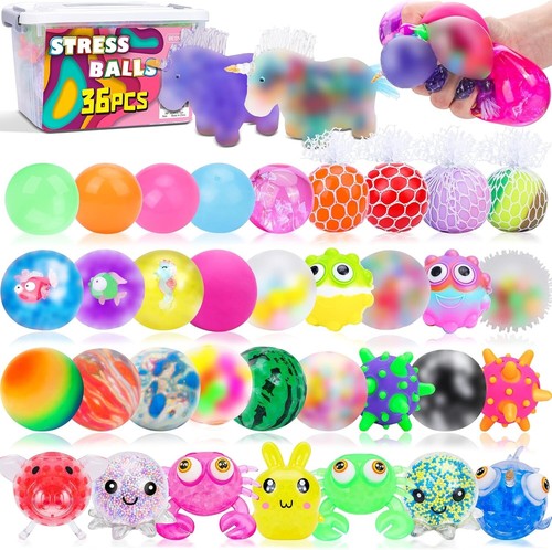 Unique 36pcs Squishy Stress Balls Set - Perfect for Fidgeting & Relaxation