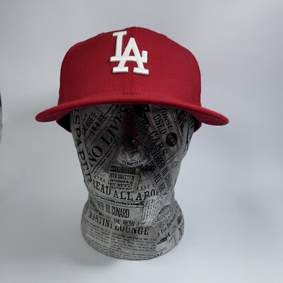 New Era 59fifty 7 1/4 LA Dodgers Red Baseball Cap Hat Authentic | eBay