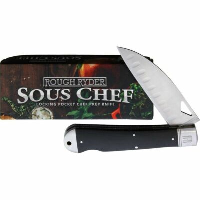 Sous Chef Kitchen Folder Santoku Pocket Knife Lock Back Micarta Hunter Camp Prep