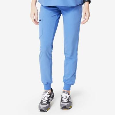 NWT - FIGS Women's 'ZAMBORA W18SW2005T' Cell Blue JOGGER SCRUB PANTS - XS