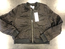 Marrakech Maiya Quilted Sateen Bomber Jacket Black Sz S Bnwt