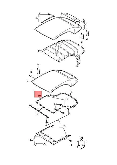 Genuine AUDI A5 S5 Cabriolet F57 F5E Seal 8W7871631 | eBay