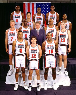 8x10 Photo MICHAEL JORDAN Olympics Dream Team Gold USA Magic Bird Barkley  Malone