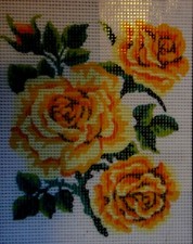 "Yellow Roses" Printed Needlepoint Tapestry Canvas 3151