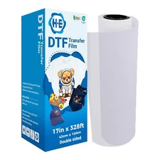 17in x 328ft DTF Transfer Film Premium Roll - Double Sided Warm Peel DTF Film
