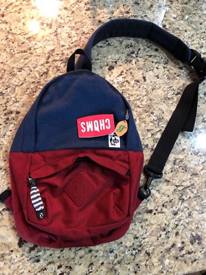 NWT CHUMS One Shoulder Backpack Bag Tomato/Navy RARE CH60-2009
