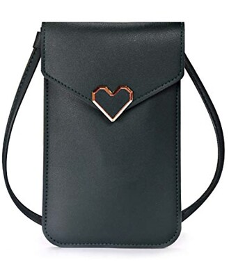 Women's lock messenger bag pu leather touch screen mobile phone bag