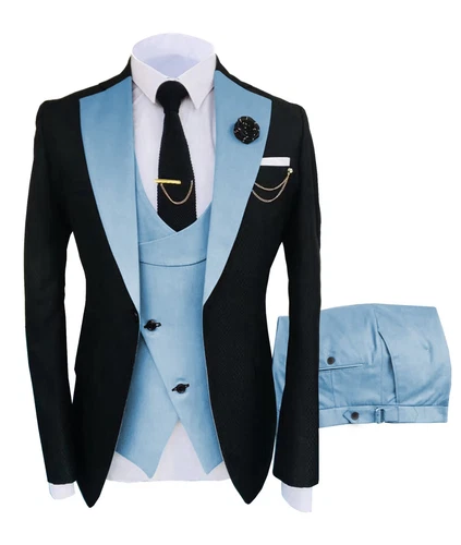 Traje de hombre blazer chaqueta conjunto de traje de 3 piezas business slim fit traje de hombre - Imagen 19 de 30