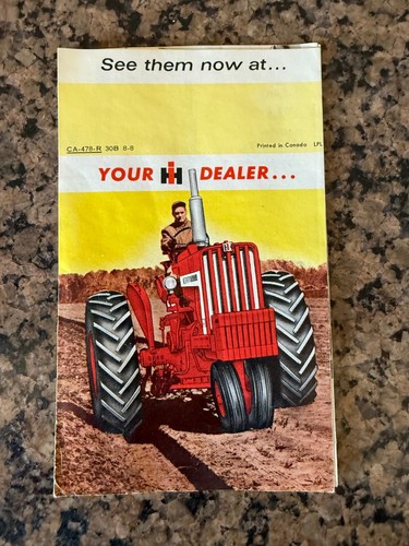 VINTAGE INTERNATIONAL HARVESTER POCKET BROCHURE 706 806 TRACTOR
