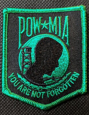 POW MIA KIA Crest Green with Black Embroidered Biker Patch | eBay