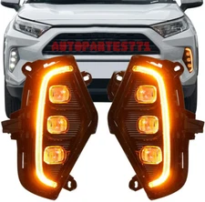 Fog Light For 2019-2022 Toyota RAV4 LED DRL Daytime Running Light w/ Turn Signal