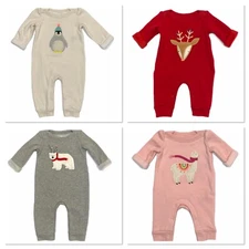 NWT GAP Baby Fleece Rompers NB, 0-3M. 3-6M, 6-12M Red Gray Pink Ivory
