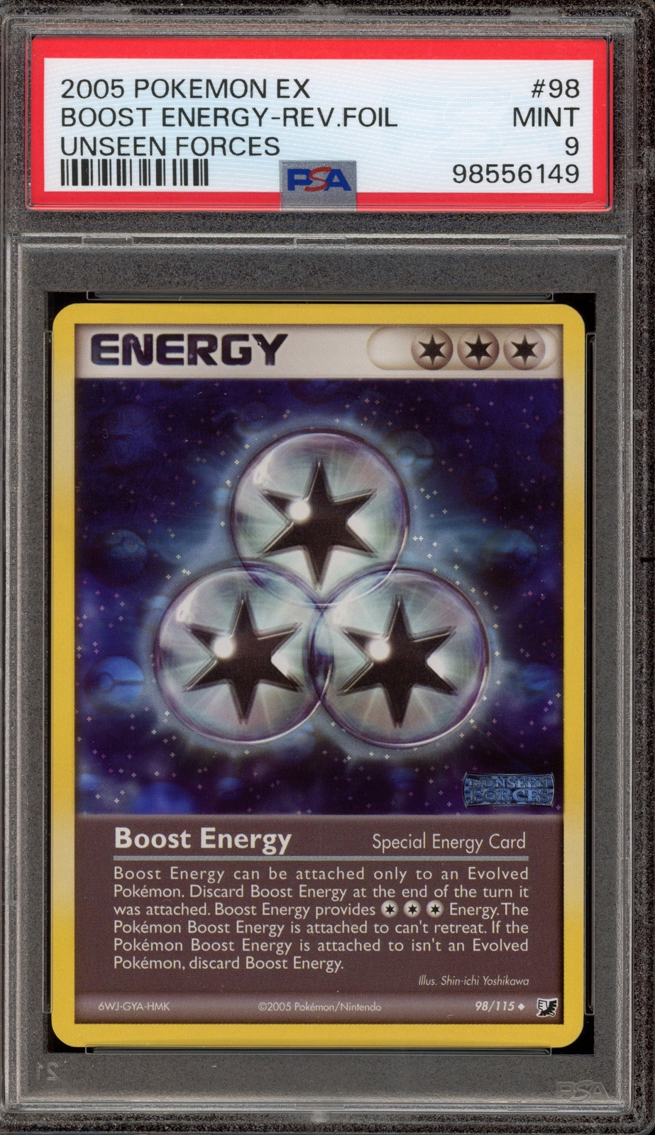 Pokemon Boost Energy EX Unseen Forces Reverse Holo #98 PSA 9 Mint