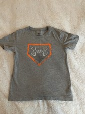 Boys Under Armour UA Short Sleeve Shirt Boys Size 5 Baseball Graphic Tee