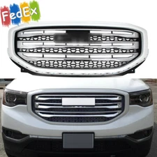 For 2017-2019 GMC Acadia Summit White+Chrome Front Bumper Grille Grill Assembly