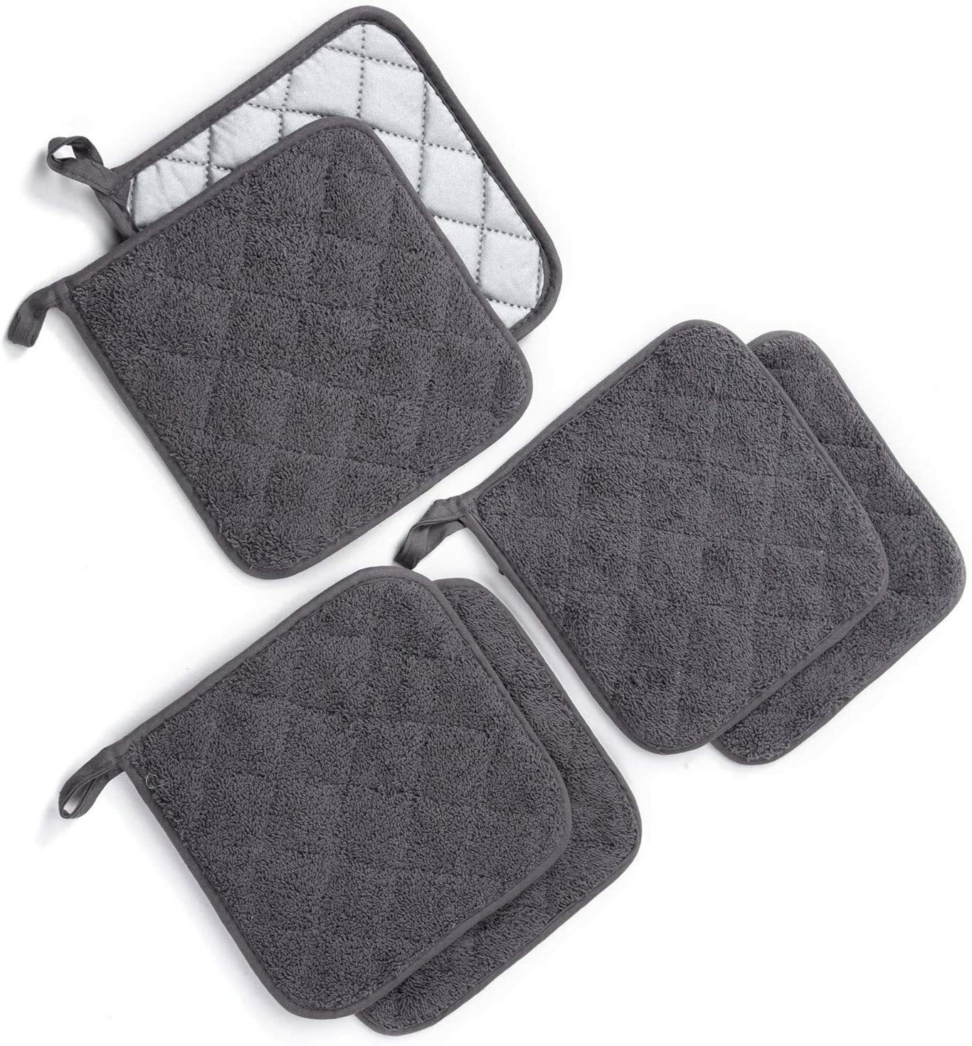 6-Pack Potholders Cotton Kitchen Everyday Basic Terry Heat Resistant Pot Holder