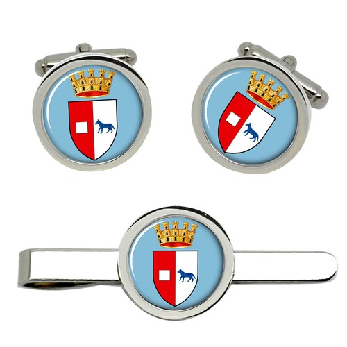 Set Gemelli E Fermacravatta Con Motivi Geometrici E Bicicletta – Elegante Accessorio Uomo Per Matrimoni E Lavoro